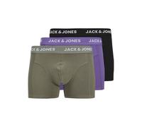 JACK & JONES Jacrob Solid Trunks 3 Pack SN, Agave Green/Pack:Black - Purple Opulence, M