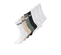 JACK & JONES Men's Jacurbn Tennis Socks 7 Pack Sn, White/Pack: White-White-Black-Moonbeam-Agave Green-White, One Size