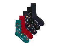 5 Pack Xmas Wrapping Socks Navy One Size