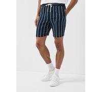 Jack & Jones Jaiden Coba Stripe Jogger Shorts, Sky Captain, Size S, Men Ky Captain