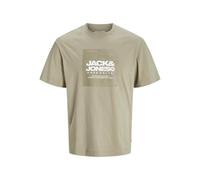 JACK & JONES Men's Jcoaero Front Print Tee Ss Crew Neck T-Shirt, Silver Sage, S