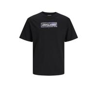 JACK & JONES Men's Jcoaop Print Tee SS Crew Neck T-Shirt, Black, M