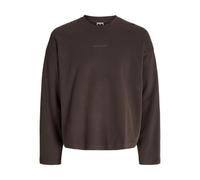 JACK & JONES Jcocover Rib Sweat Crew Neck, Seal Brown, L