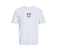 JACK & JONES Men's Jcoedition Berlin Tee SS Crew Neck T-Shirt, Bright White/Print: Tennis, M