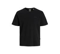 JACK & JONES Jcofusion Interlock Tee SS Crew Noos, Black, M