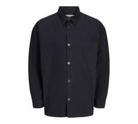 JACK&JONES JCOHELVETICA Washed Overshirt LS, Black, L