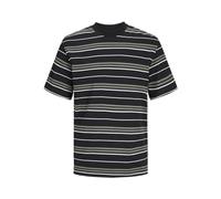 JACK&JONES JCOLOTUS Stripe Tee SS Crew Neck, Black/Stripes: Agave/Winsome/White, L
