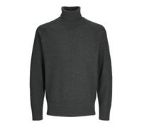 JACK & JONES Men's Jcomason Knit Roll Neck Jumper, Dark Grey Melange/Detail: Cyclo 102, M