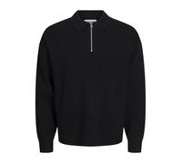 JACK & JONES Jcoryker Knit LS Polo Shirt, Black, M