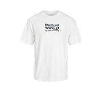 JACK & JONES Men's Jcosplash Tee Ss Crew Neck Gc T-Shirt, White, L