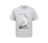 Jack & Jones Jcounion Photo Print Tee SS Crew Neck, Grey (Grey Dawn), XS