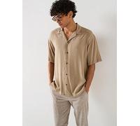 Jack & Jones Jeff Solid Resort Short Sleeve Shirt Beige M Men