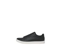Jack & Jones Faux Leather Lace Up Trainers - Black, Black, Size 40, Men Black