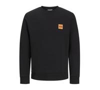 JACK & JONES JJ Brandy Crew Neck Sweatshirt 12279256 Men’s Casual Pullover Long Sleeve Soft Cotton Blend Sweat Top for Everyday Wear, Black Colour, UK Size - S