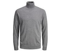JACK & JONES JJ Eemil Men's Knitted Turtleneck Jumper, grey melange, M