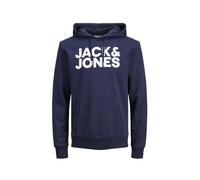 JACK & JONES JJEADRIAN Men's Regular Fit Hoodie Hooded Pullover Pullover Sweater Print Black Grey Green Brown Beige Blue S M L XL XXL 3XL 4XL 5XL 6XL 7XL 8XL, Navy Blazer, XXL