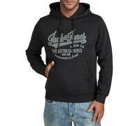 JACK & JONES JJEADRIAN Men's Regular Fit Hoodie Pullover Sweater Print Black Grey Green Brown Beige Blue S M L XL XXL 3XL, Black (Jack & Jones), 4XL