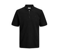 JACK & JONES Jjeaustin Zip Polo SS Noos Pls - Plus Size, Black, 5XL