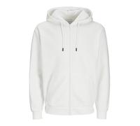 JACK & JONES JJEBRADLEY Regular Fit Hooded Jacket Hoodie with Zip Plain Zip Pullover Sweater, Cloud dancer, L