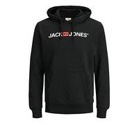 JACK & JONES Men's Jjecorp Logo Sweat Hood Noos Hoodie, Black (Black Detail:Reg Fit), X-Large