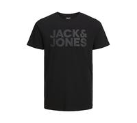 JACK & JONES Men's Jjecorp Logo Tee Ss O-Neck Noos T-Shirt, Black Fit: Slim/Large Print/Black, XS