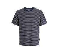JACK & JONES Jjedover Striped Tee SS Crew Neck Sn, Blazer Navy, L