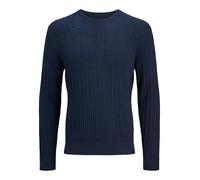 JACK & JONES Jjeemil Knit Cable Crew Neck Noos, Blazer Navy, XS