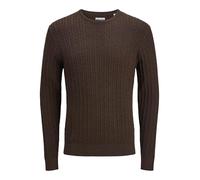JACK & JONES Jjeemil Knit Cable Crew Neck Noos, Mulch, S