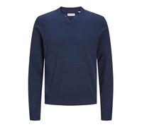 JACK & JONES Men's Jjeemil Knit Split Neck Sn Jumper, Blazer Navy, S