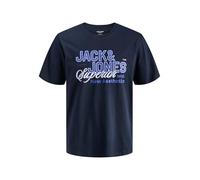 JACK & JONES Jjelogo Tee SS O-Neck 2 Col Ss26 Sn Pls - Plus Size, Blazer Navy, 4XL