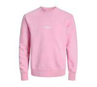 JACK & JONES JJESOHO Men's Sweatshirt Crew Neck Relaxed Fit, Prism Pink, L