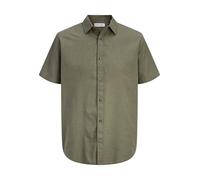 JACK & JONES Jjesummer Linen Blend Shirt S/S Sn, Dusty Olive, L