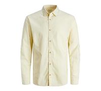 JACK & JONES JJESUMMER Linen Shirt LS SN Long Sleeve Shirt, French Vanilla