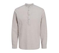 JACK & JONES Men's Jjesummer Half Placket Shirt LS Sn Long Sleeve, Crockery, L