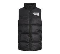 JACK & JONES Jjetoby Bodywarmer Collar Sn Jnr Jacket, Black/Print:White Jack & Jones Logo On Chest, 176