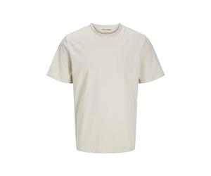 JACK & JONES Jjjake Tampa Pocket Tee SS Crew Neck, Moonbeam, M