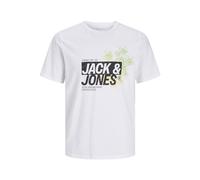 JACK & JONES Jjjaxon Men's Short-Sleeved T-Shirt SS Crew Neck LN, White, S