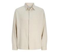 JACK & JONES Jjleo Jacquard Shirt Ls, Moonbeam, M