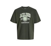 JACK & JONES Jjmako Tee SS Crew Neck, Green (Duffel Bag), M