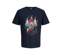 JACK & JONES Jjnoel Xmas Tee SS Crew Neck, Sky Captain, M