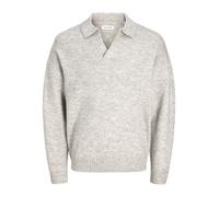JACK & JONES Jjsoho Ollie Knit Split Neck, Light Grey Mix, M