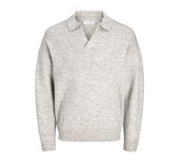 JACK & JONES Jjsoho Ollie Knit Split Neck, Light Grey Mix, XL