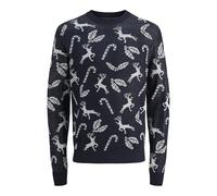 JACK & JONES Jjxmas Andrew Knit Crew Neck, Sky Captain, L