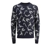 JACK & JONES Jjxmas Andrew Knit Crew Neck, Sky Captain, L