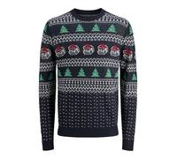 JACK & JONES Jjxmas Andrew Knit Crew Neck, Sky Captain, XL