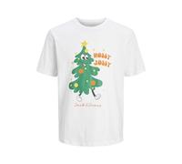 JACK & JONES Jjxmas Jolly Tee SS Crew Neck, Bright White, XS