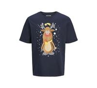 JACK & JONES Men's Jjxmas Jolly Tee Ss Crew Neck T-Shirt, Sky Captain, S