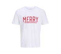 JACK & JONES Jjxmas Text Tee SS Crew Neck, White, XS