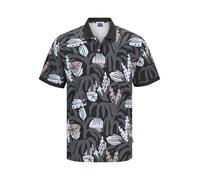 JACK & JONES Joralmeria AOP Polo SS Men's All Over Print Polo Shirt, Black, S
