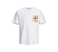 JACK & JONES Men's Joraruba Abstract AOP Pocket Tee Ss Cn T-Shirt, Bright White, M